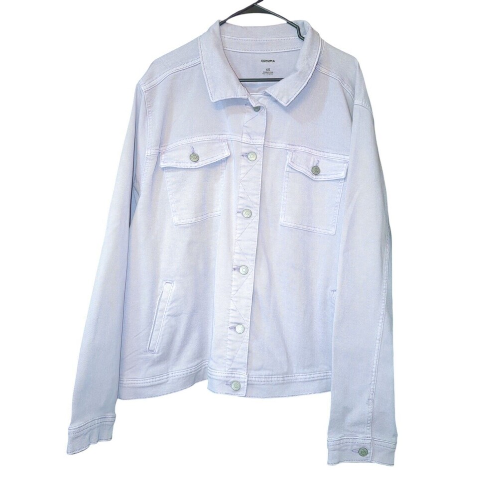 Women's  New Light  Lavender Denim Jacket 4X